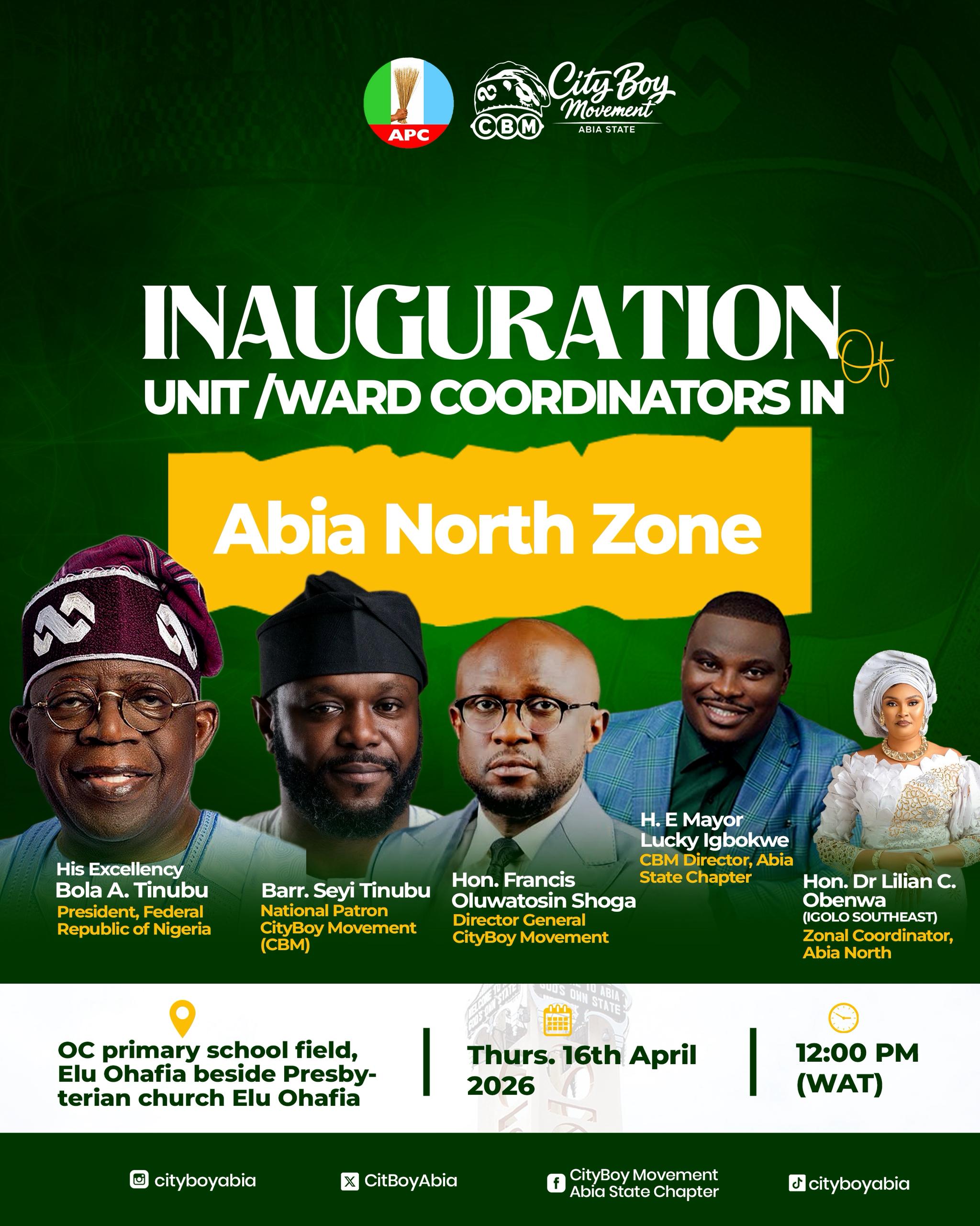 INAUGURATION OF UNIT/WARD COORDINATORS IN ABIA NORTH ZONE