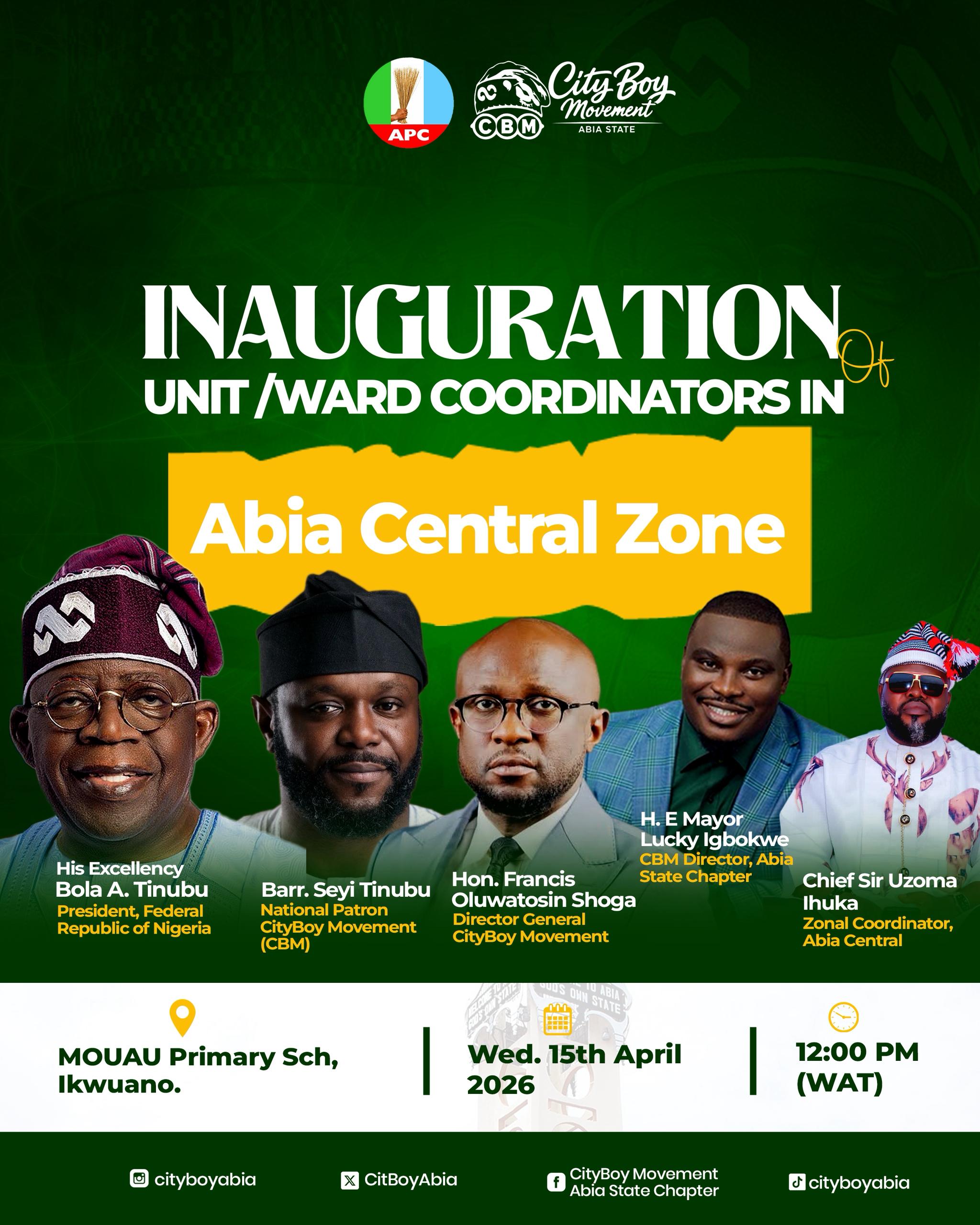 INAUGURATION OF UNIT/WARD COORDINATORS IN ABIA CENTRAL ZONE