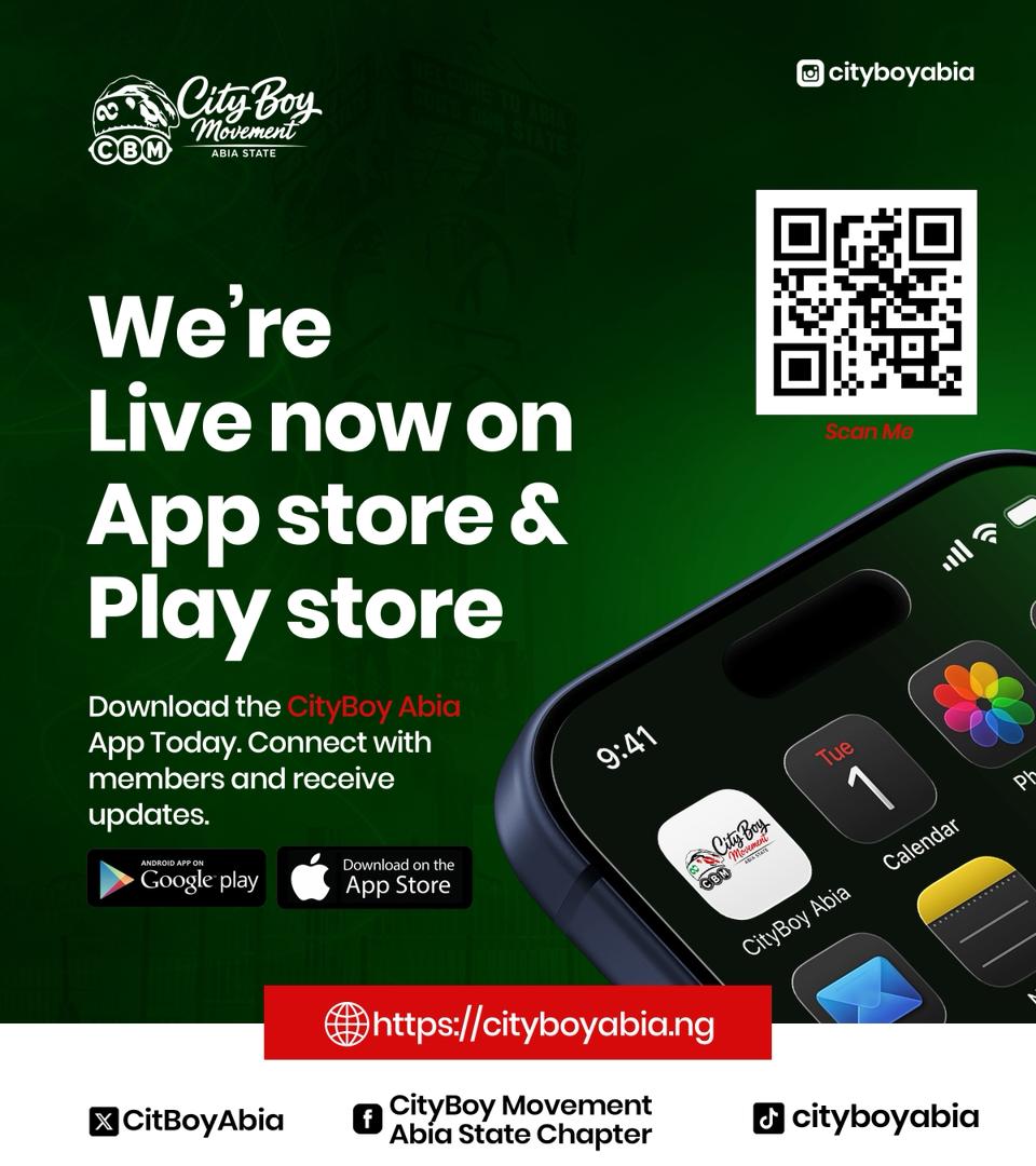 It’s Official 🚀: City Boy Movement Abia App Is Now Live on App Store and Google Play